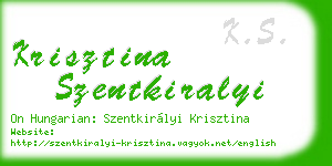krisztina szentkiralyi business card